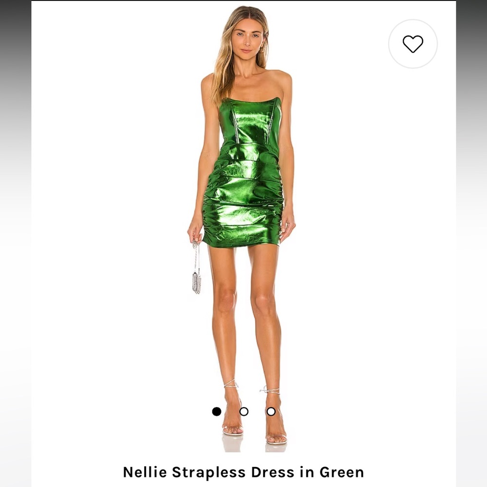 Nellie Strapless dress in Green (superdown)